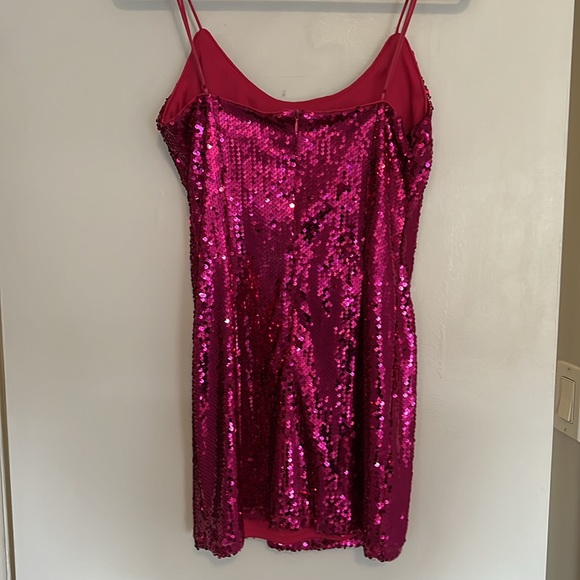 Jessie Sequin Mini Dress in Hot Pink - Picture 4 of 4